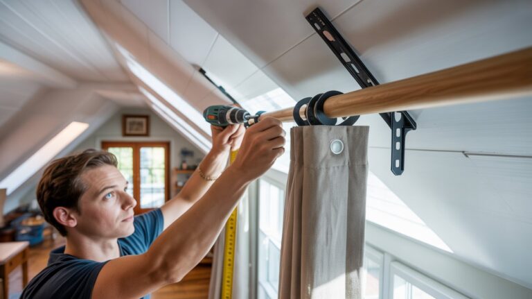 jak zamontować karnisz na skosach