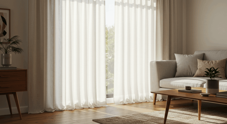 Czy firanka powinna dotykać podłogi?