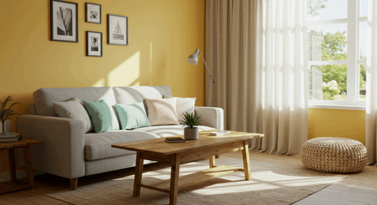 Jakie zasłony do żółtych ścian?