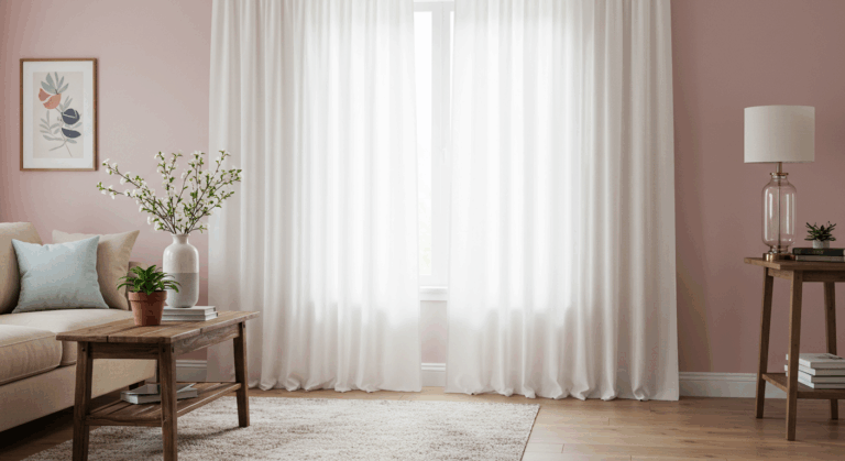 Jakie zasłony do różowych ścian?
