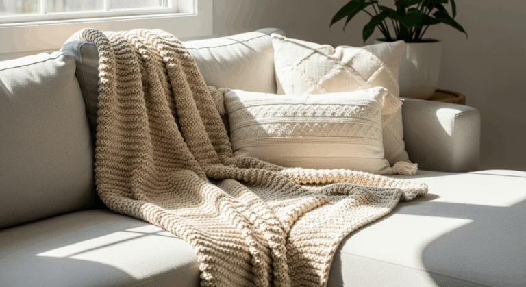 Jak ułożyć koc na narożniku?