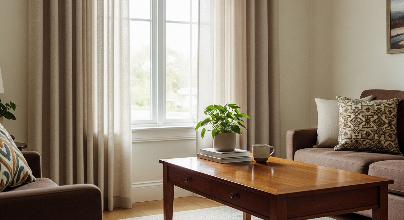 Jakie zasłony do brązowych mebli