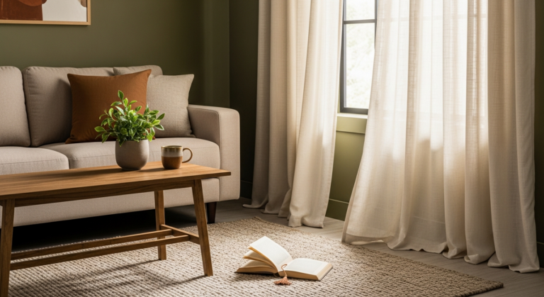 Jakie zasłony do oliwkowych ścian